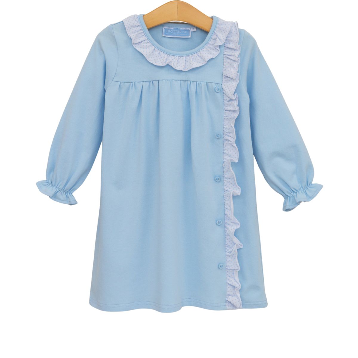 Lucille Dress- Light Blue Bitty Dot