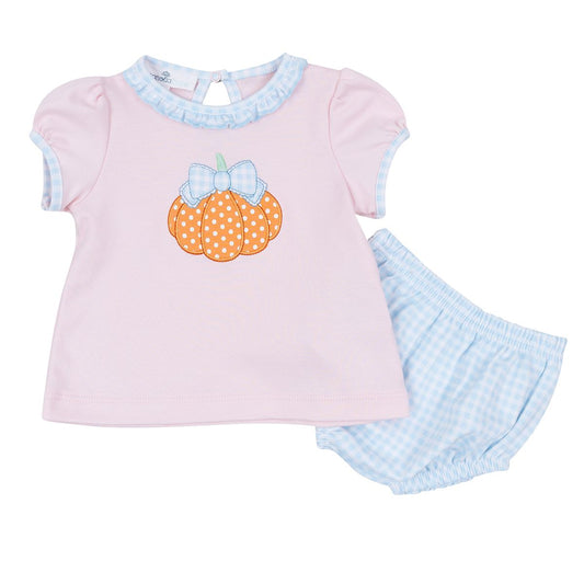 Bowtique Pumpkin Applique Ruffle Diaper Cover Set