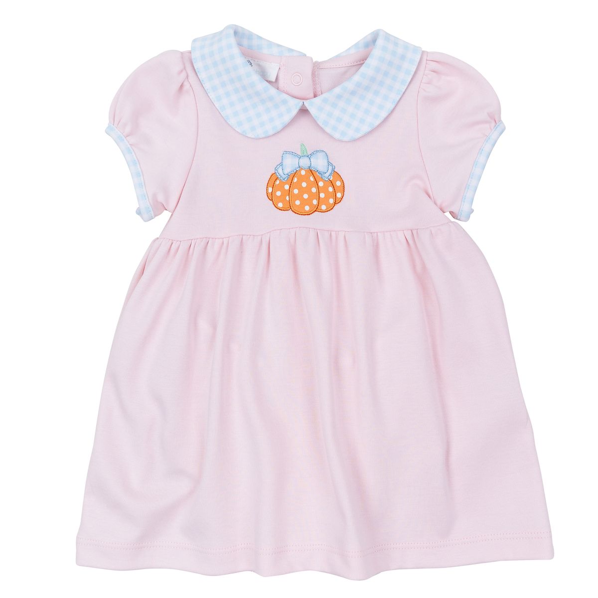 Bowtique Pumpkin Applique Collared Dress