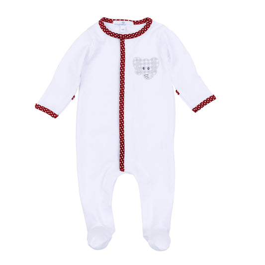 Crimson Cutie Applique Footie