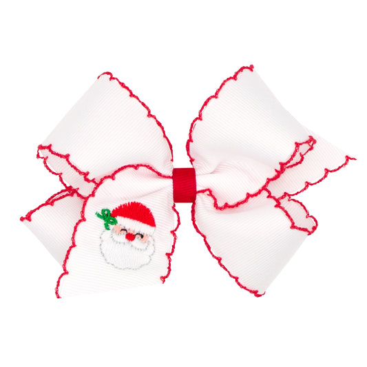 Santa Embroidered Bow