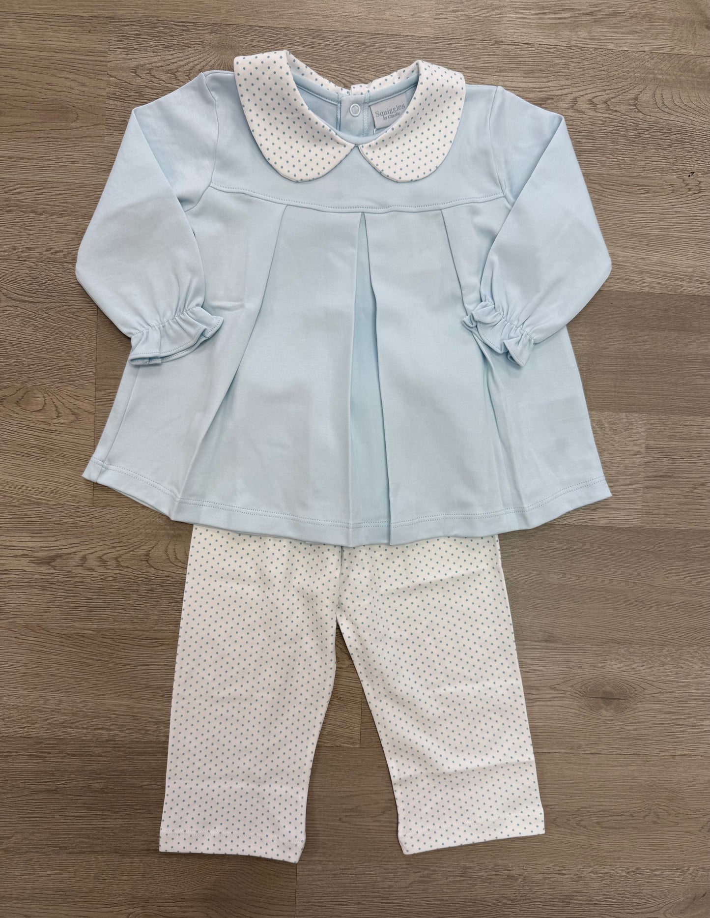 Blue Bitty Dot Pant Set