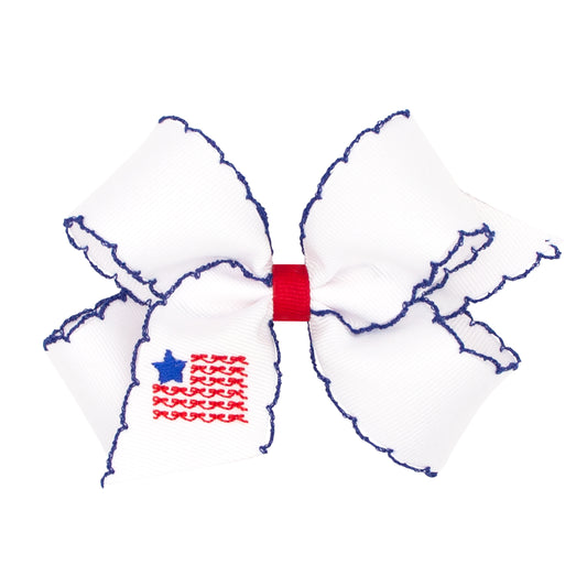 Wee Ones Patriotic Stars and Stripes Printed Girls Hair Bow