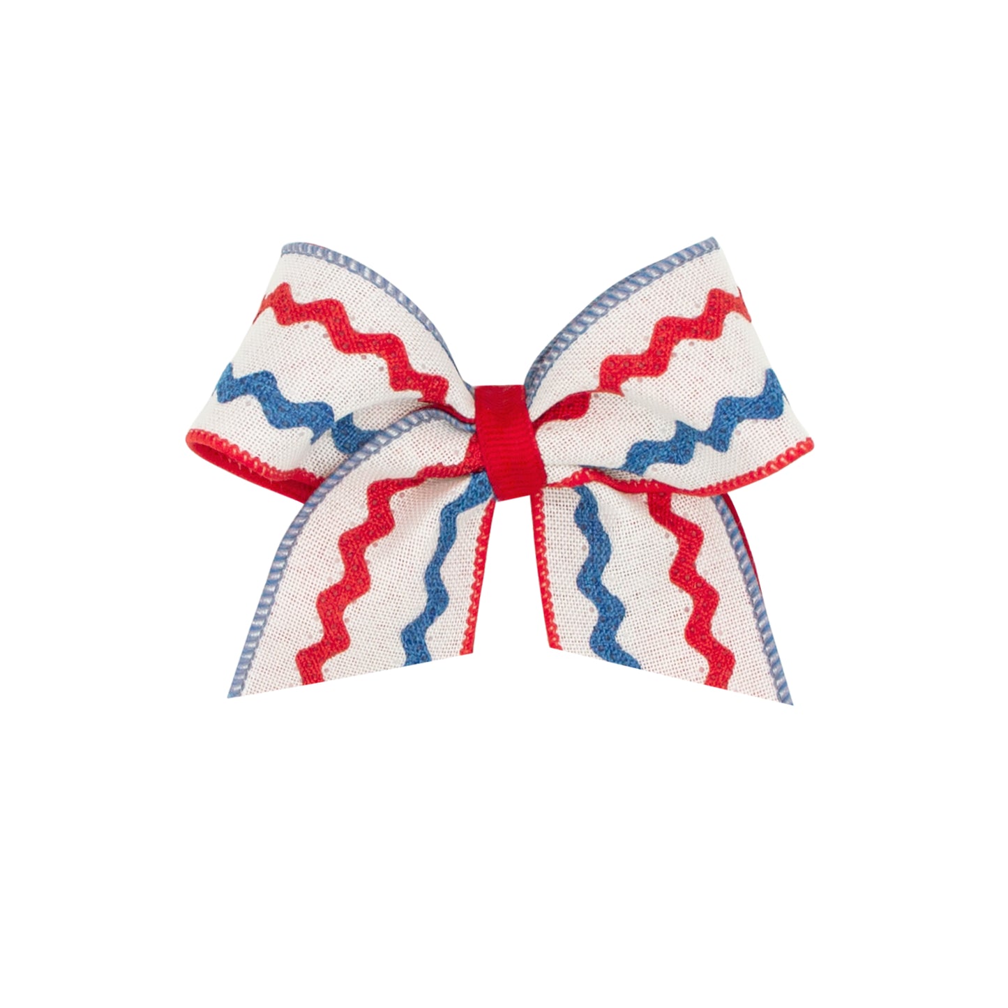 Medium Red White & Blue Linen Bow