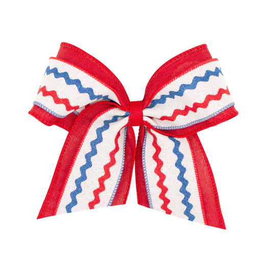 King Red White & Blue Linen Bow