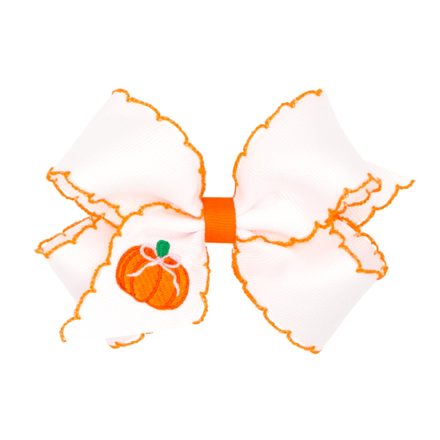 Pumpkin Embroidered Bow