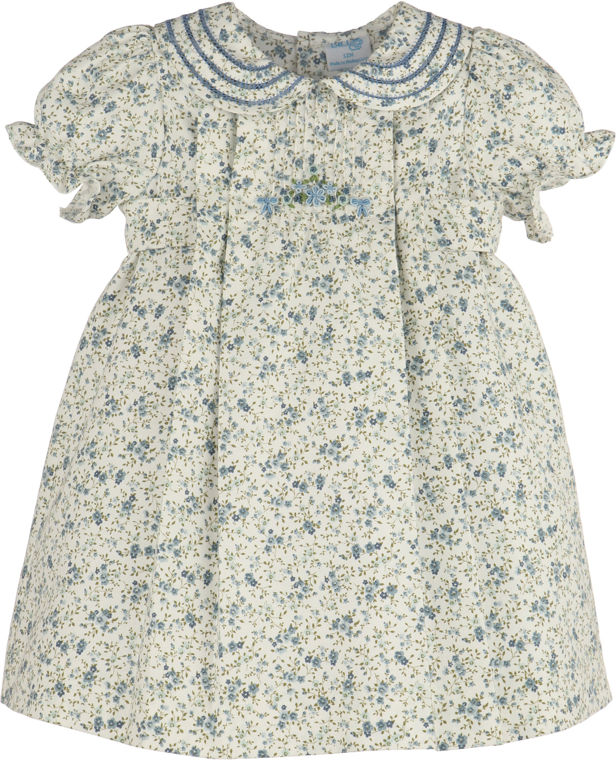 Fallen Leaves Wreath Dress - Blue