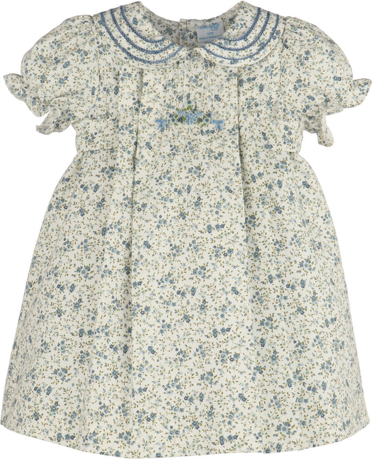 Fallen Leaves Wreath Dress - Blue