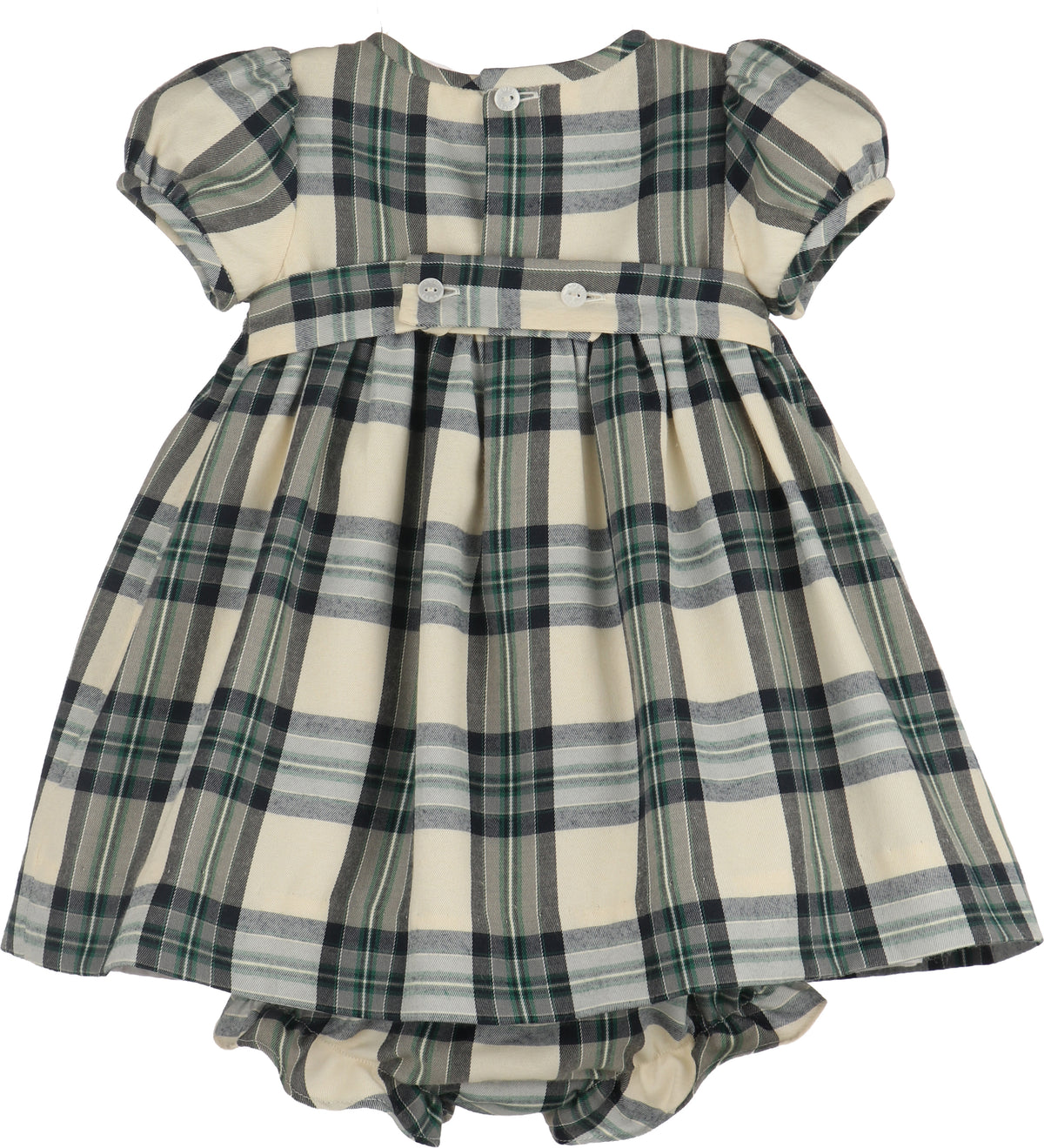 Tea Time Checks Smock Dress, Green
