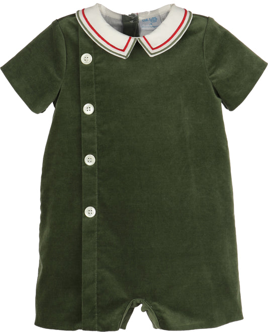 Mistletoe Velvet Boy Bubble, Green