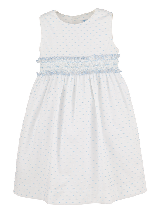 Plumeti Smock Belt Dress, Blue