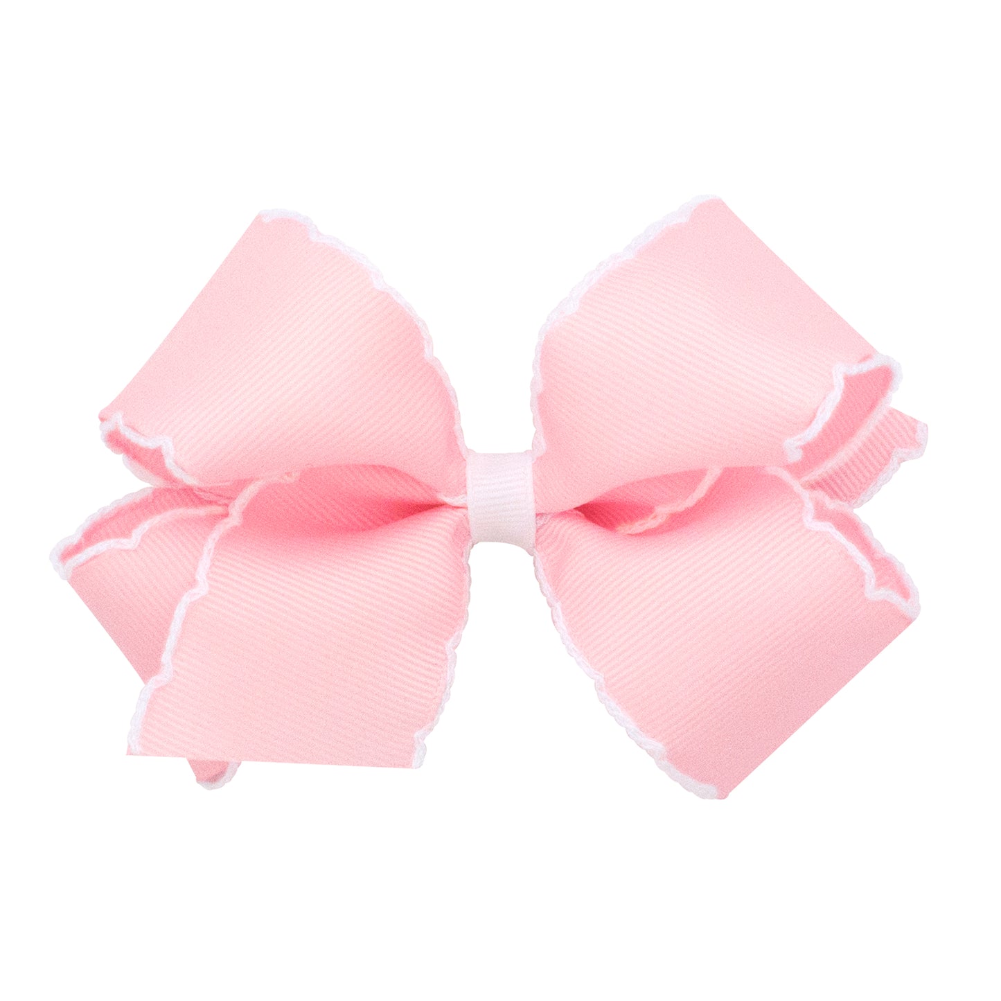 Wee Ones Medium Moonstitch Grosgrain Hair Bow with Contrasting Wrap