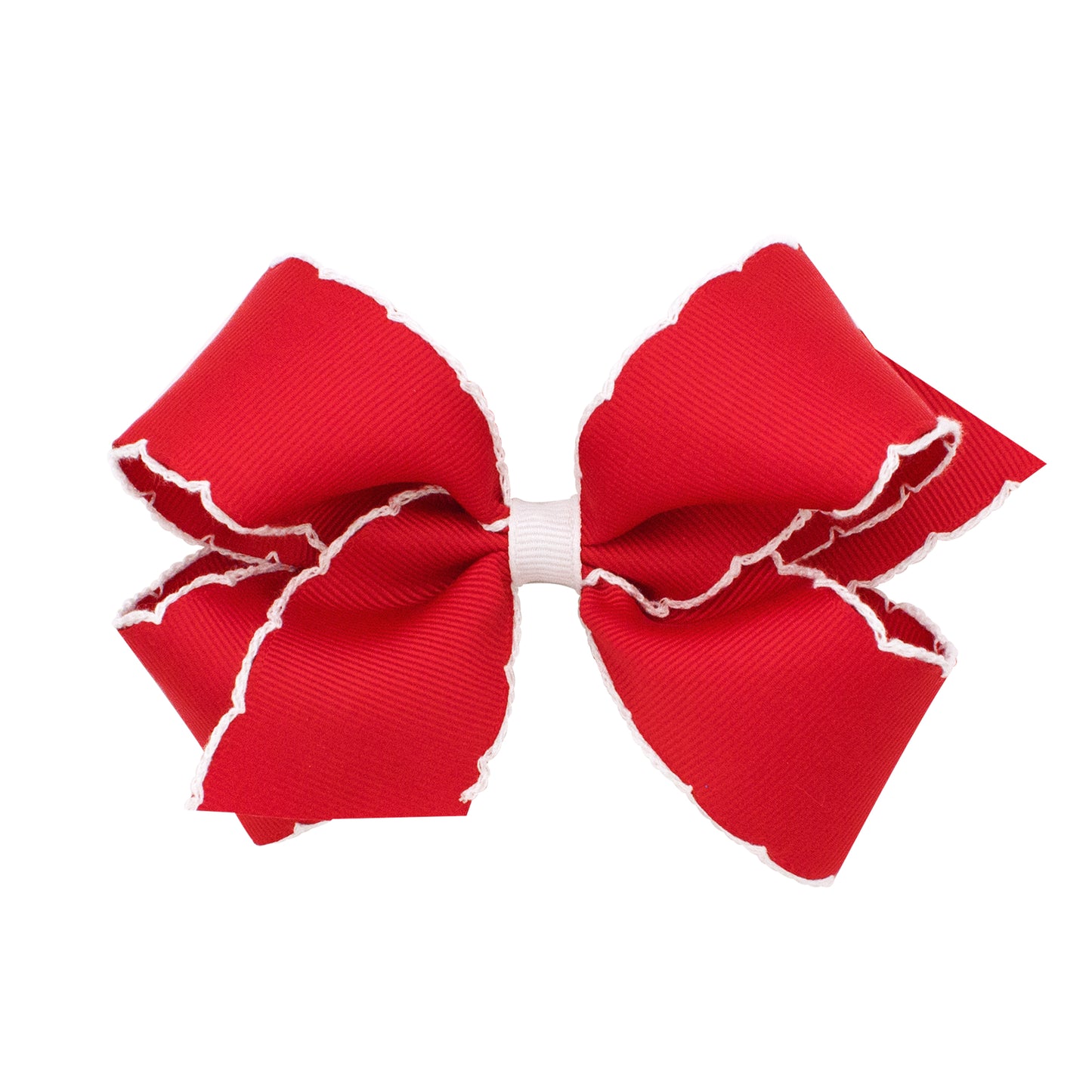 Wee Ones Medium Moonstitch Grosgrain Hair Bow with Contrasting Wrap