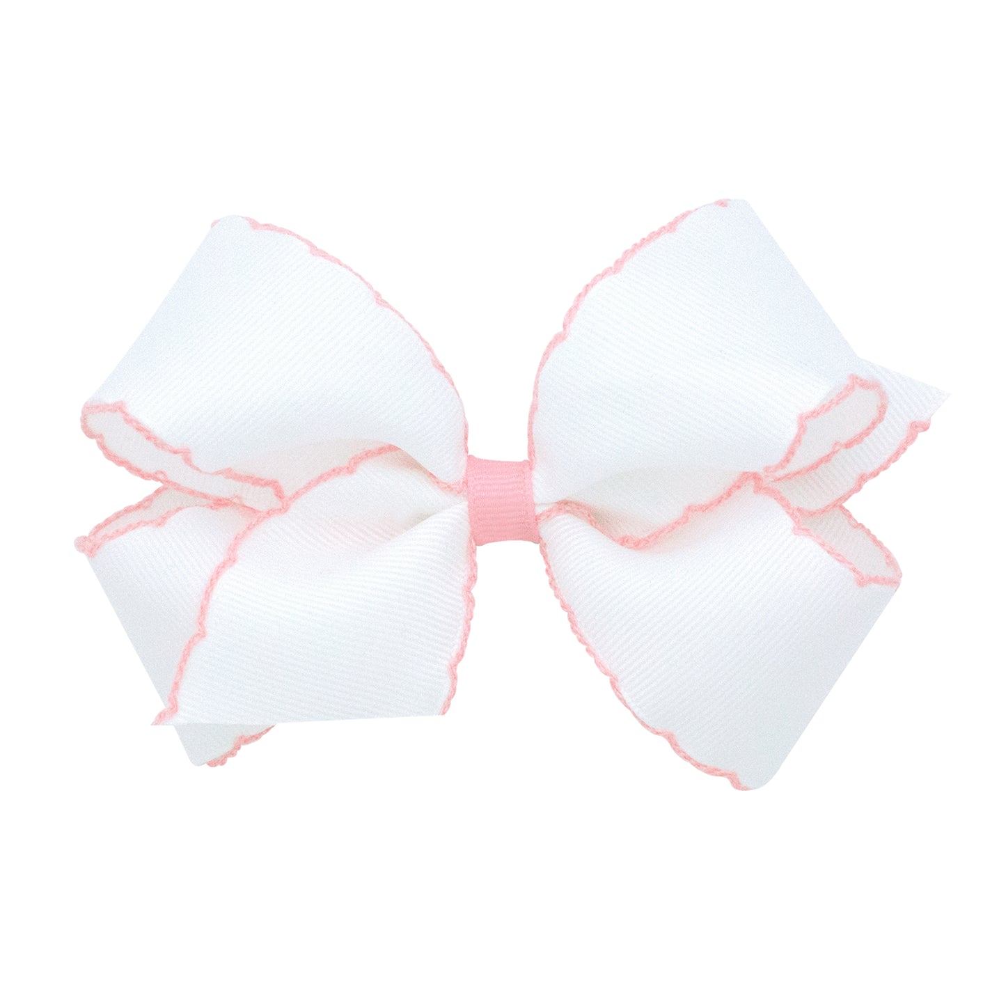 Wee Ones Medium Moonstitch Grosgrain Hair Bow with Contrasting Wrap