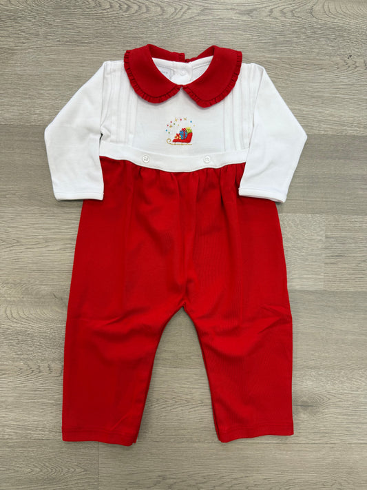 Santa's Sleigh Girl Romper