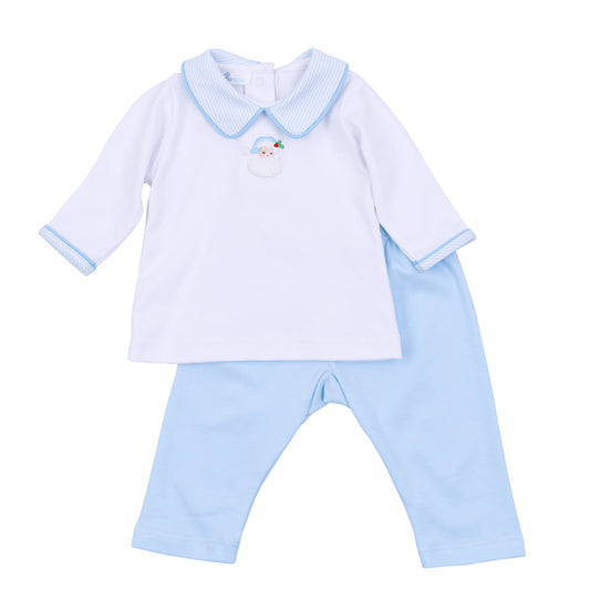 Santa Baby Pant Set - Blue