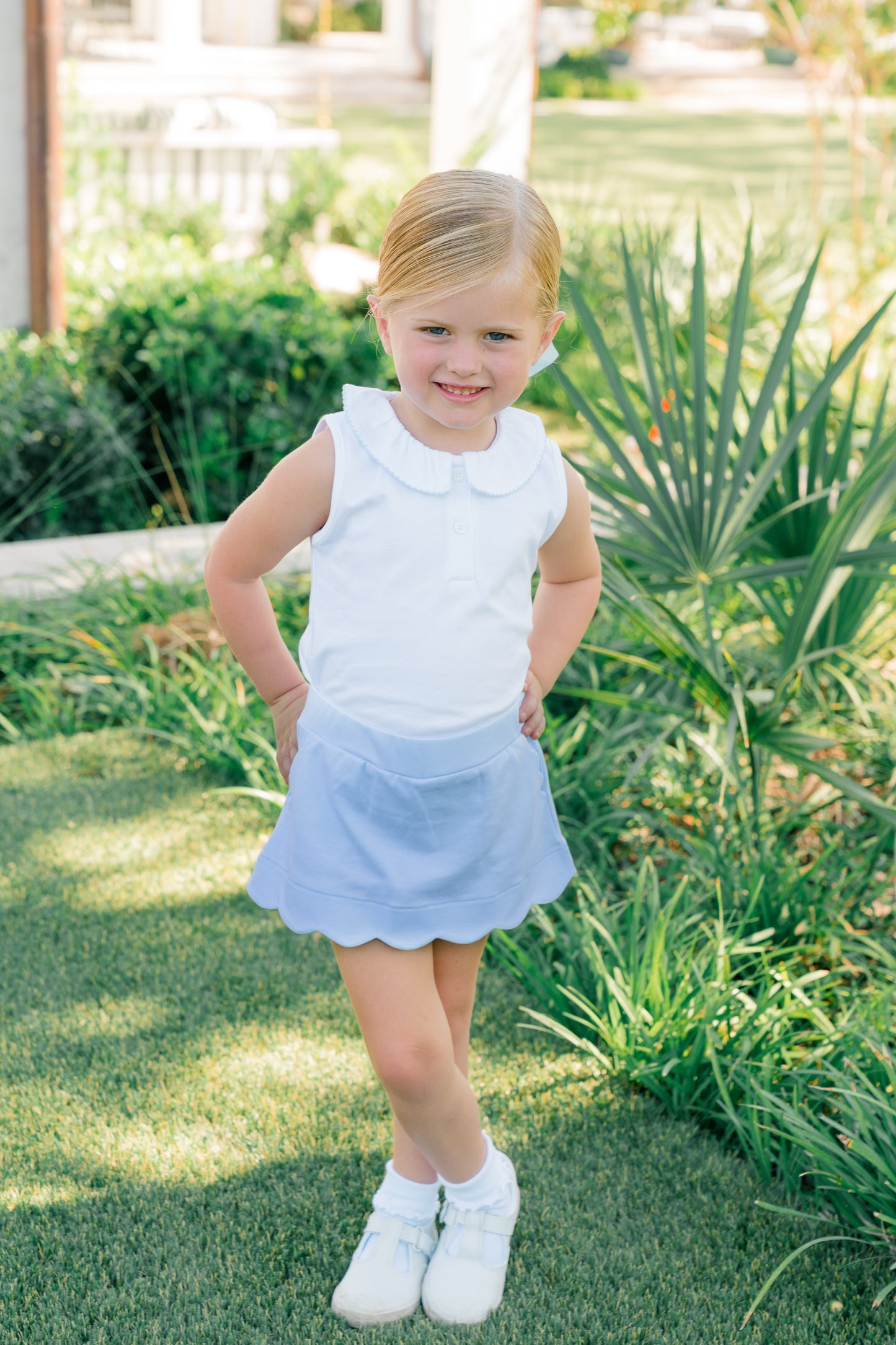 Scallop Skort - Light Blue