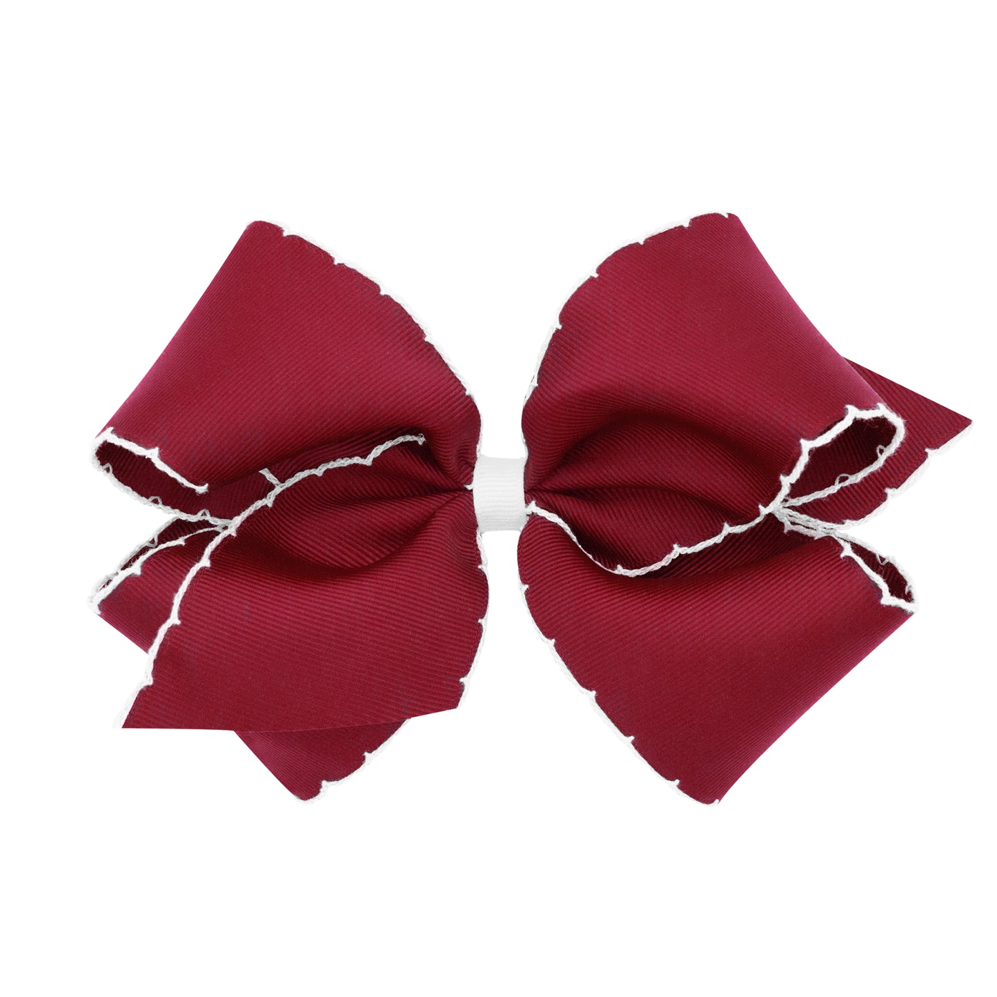 Wee Ones Medium Moonstitch Grosgrain Hair Bow with Contrasting Wrap