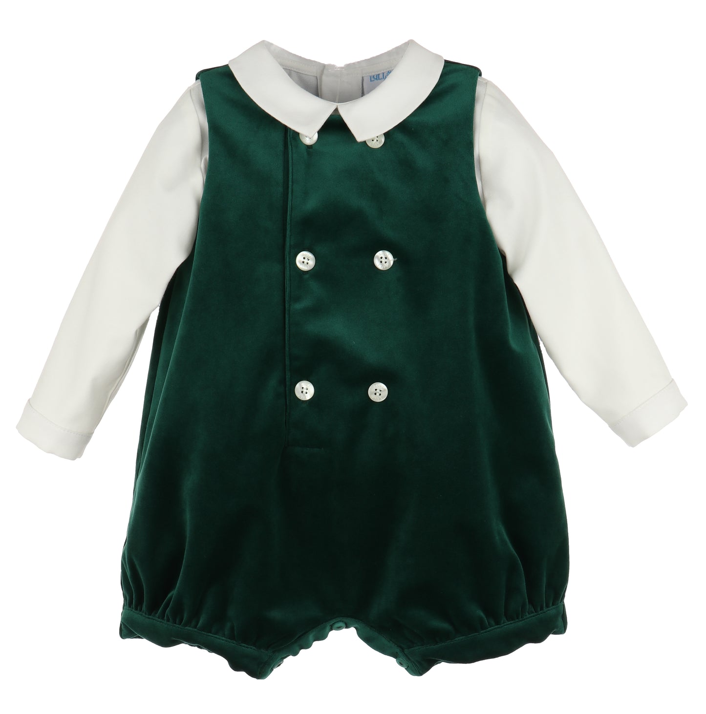 Green Velvet Boy Romper