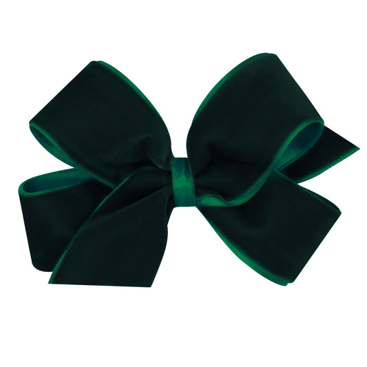 Forrest Green Velvet Overlay Bow
