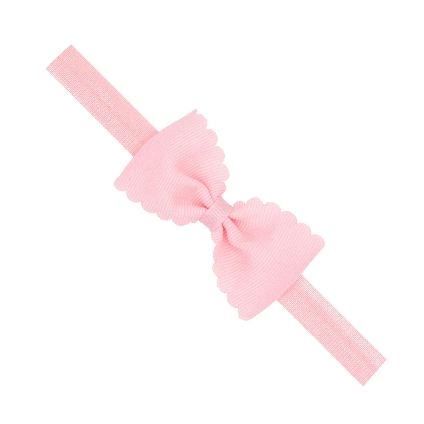 Wee Ones Small Scalloped Bowtie on Matching Elastic Band