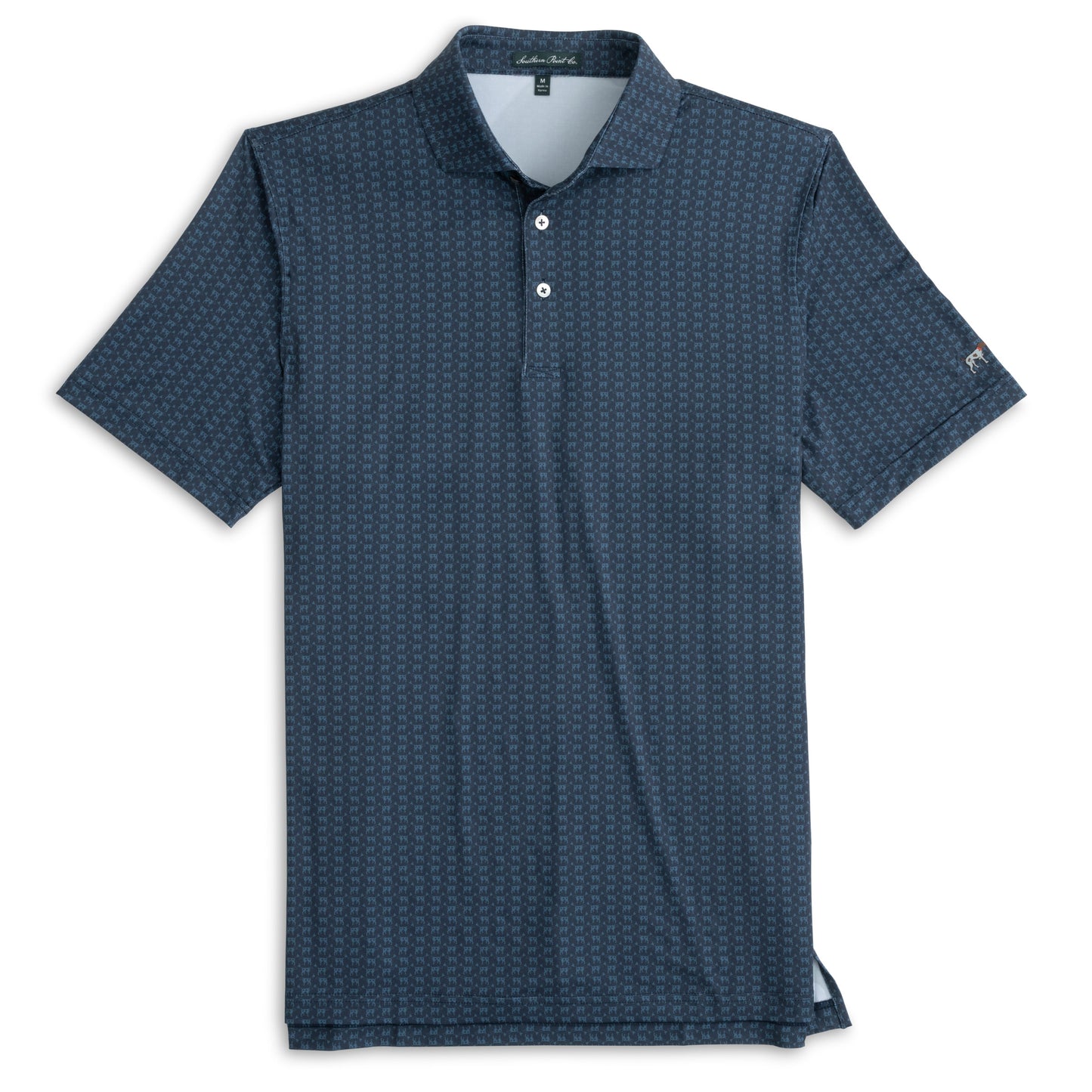 Heritage Print Performance Polo - Mallard Blue