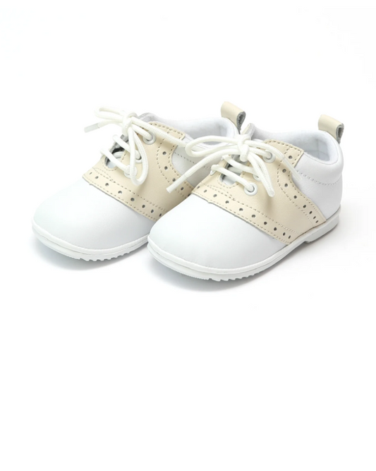 Austin Beige Leather Saddle Oxford Shoe