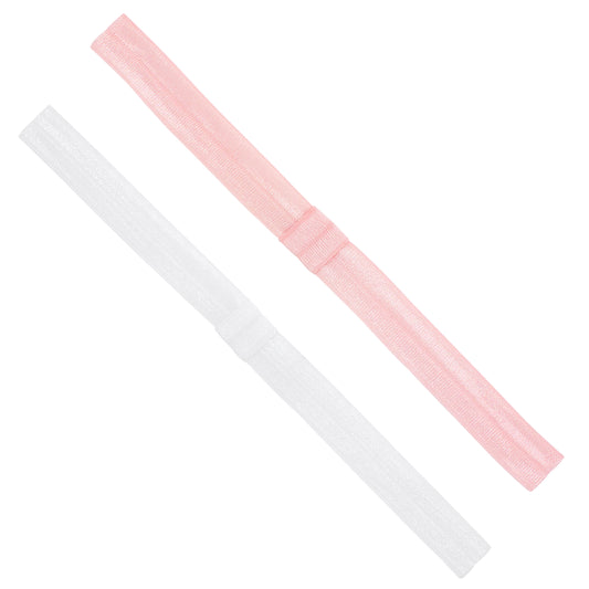 Wee Ones Add-A-Bow Elastic Girls Baby Bands - Two Pack