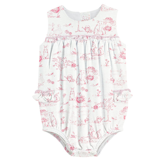 Pink Toile Bunnies Bubble