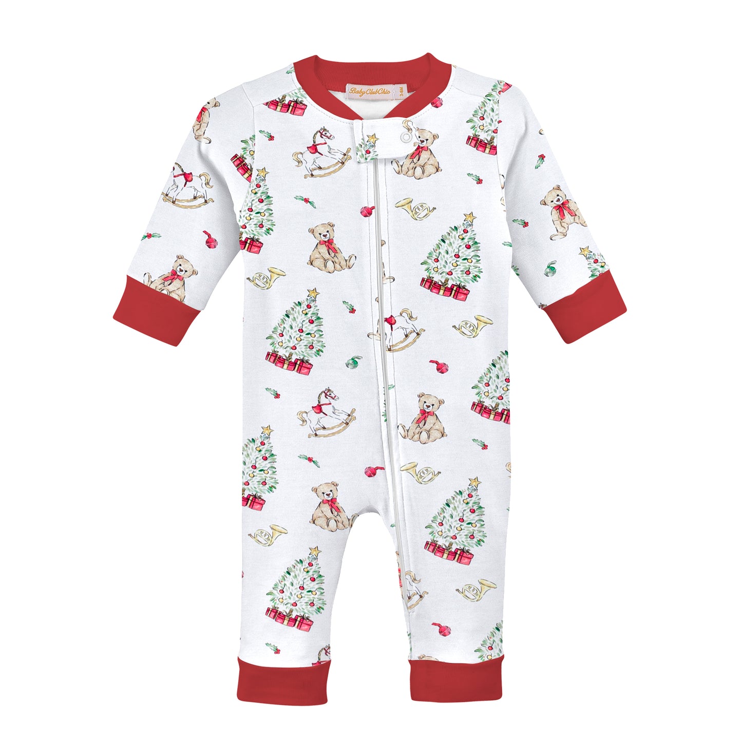 Holiday Time Printed Zipped Coverall