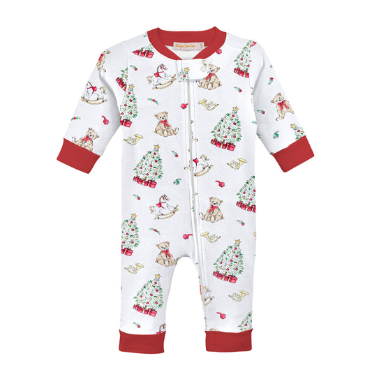 Holiday Time Printed Zipped Coverall