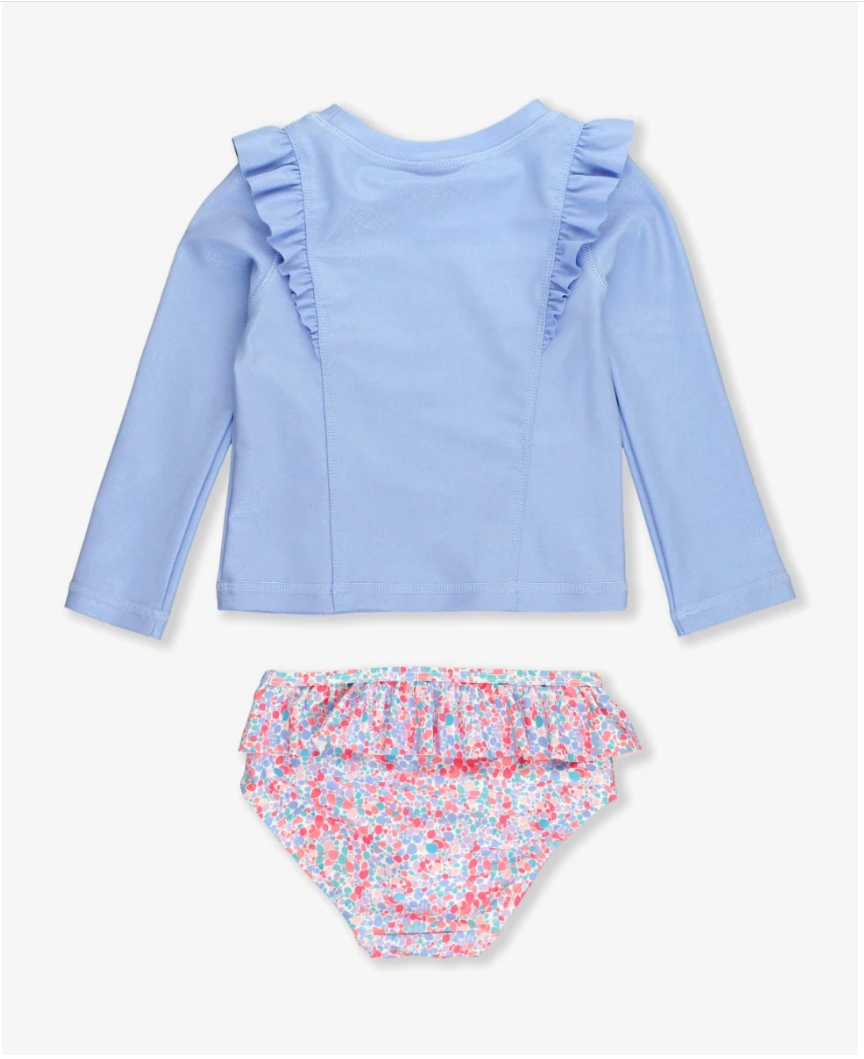 Princess Seam Ruffle Rash Guard 2-Piece - Sparkle Shimmer On - 12/18m