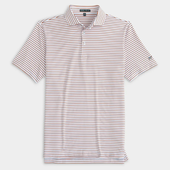 Stadium Stripe Performance Polo - White/Navy/Orange