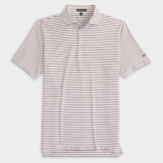 Stadium Stripe Performance Polo - White/Navy/Orange