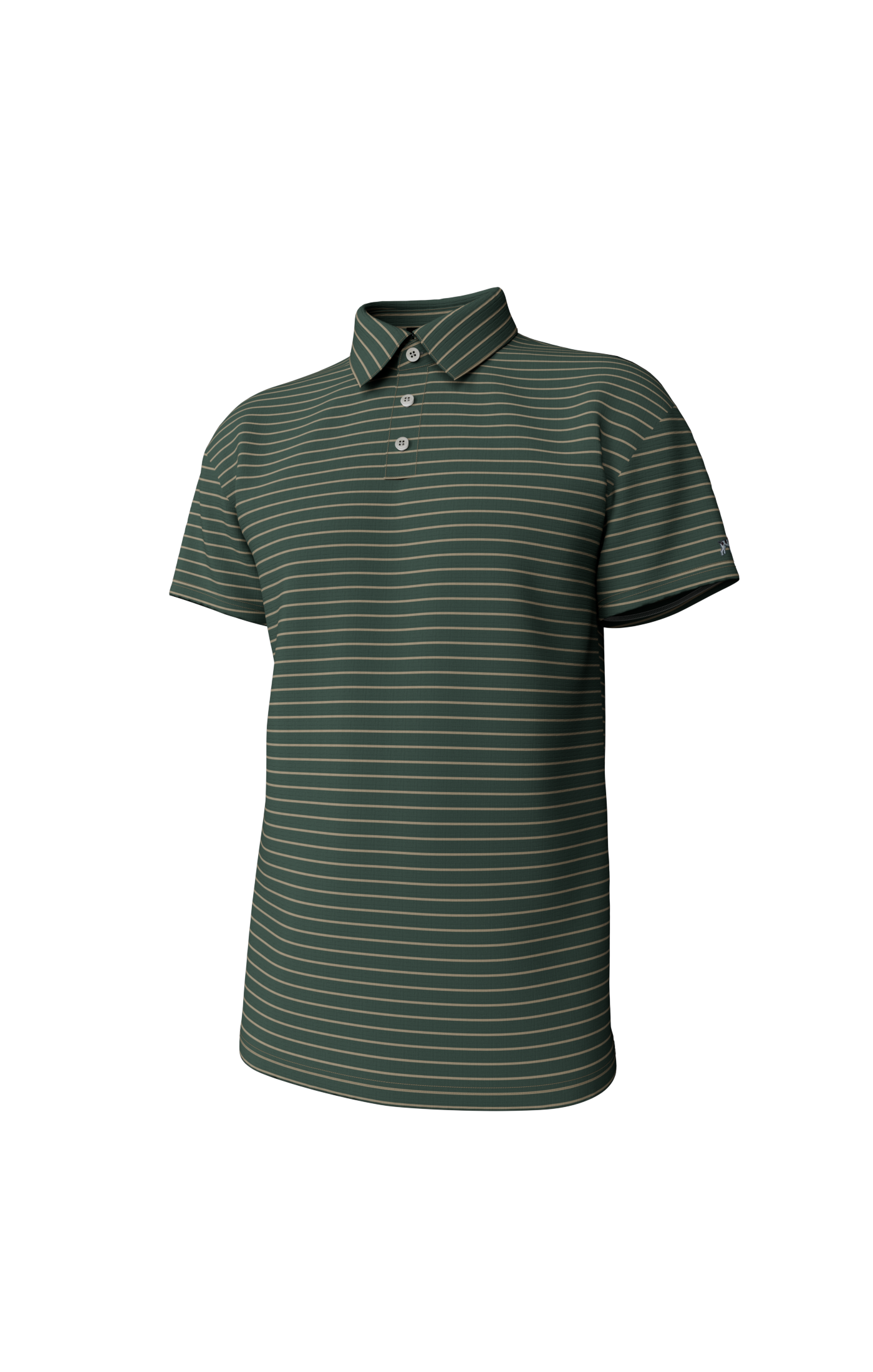 Horizon Stripe Performance Polo - Duck Green/Sandstone