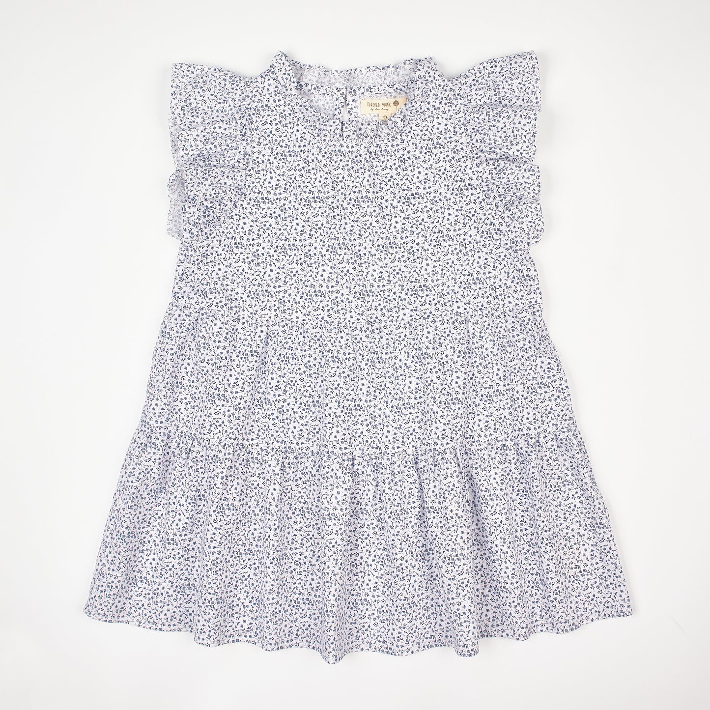 Navy Floral Tiered Dress