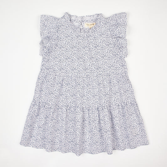 Navy Floral Tiered Dress