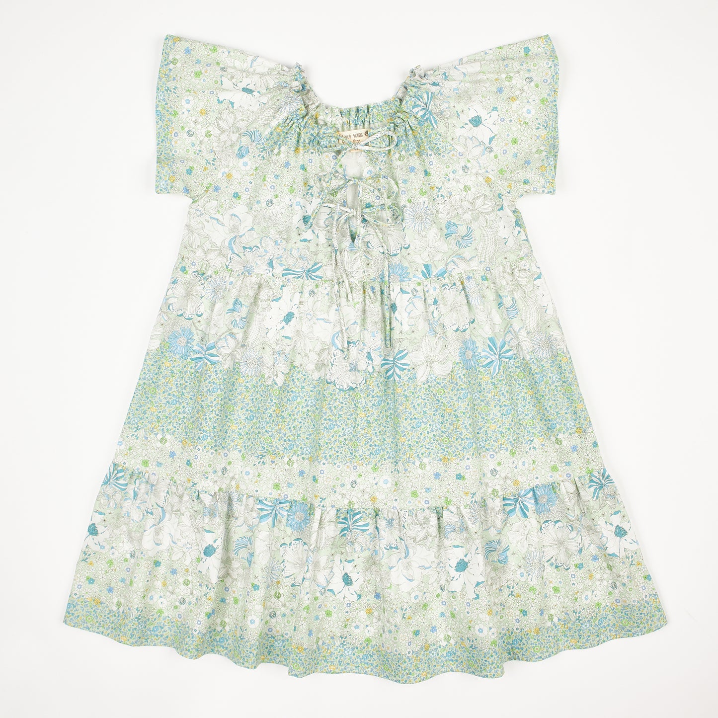 Green Floral Tiered Dress