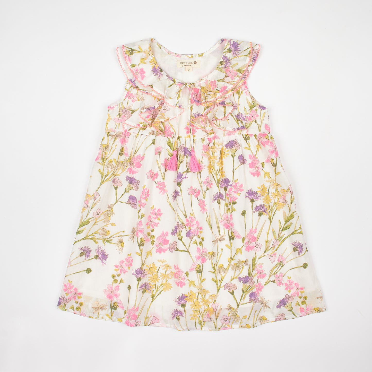 Pink and Green Floral Dress