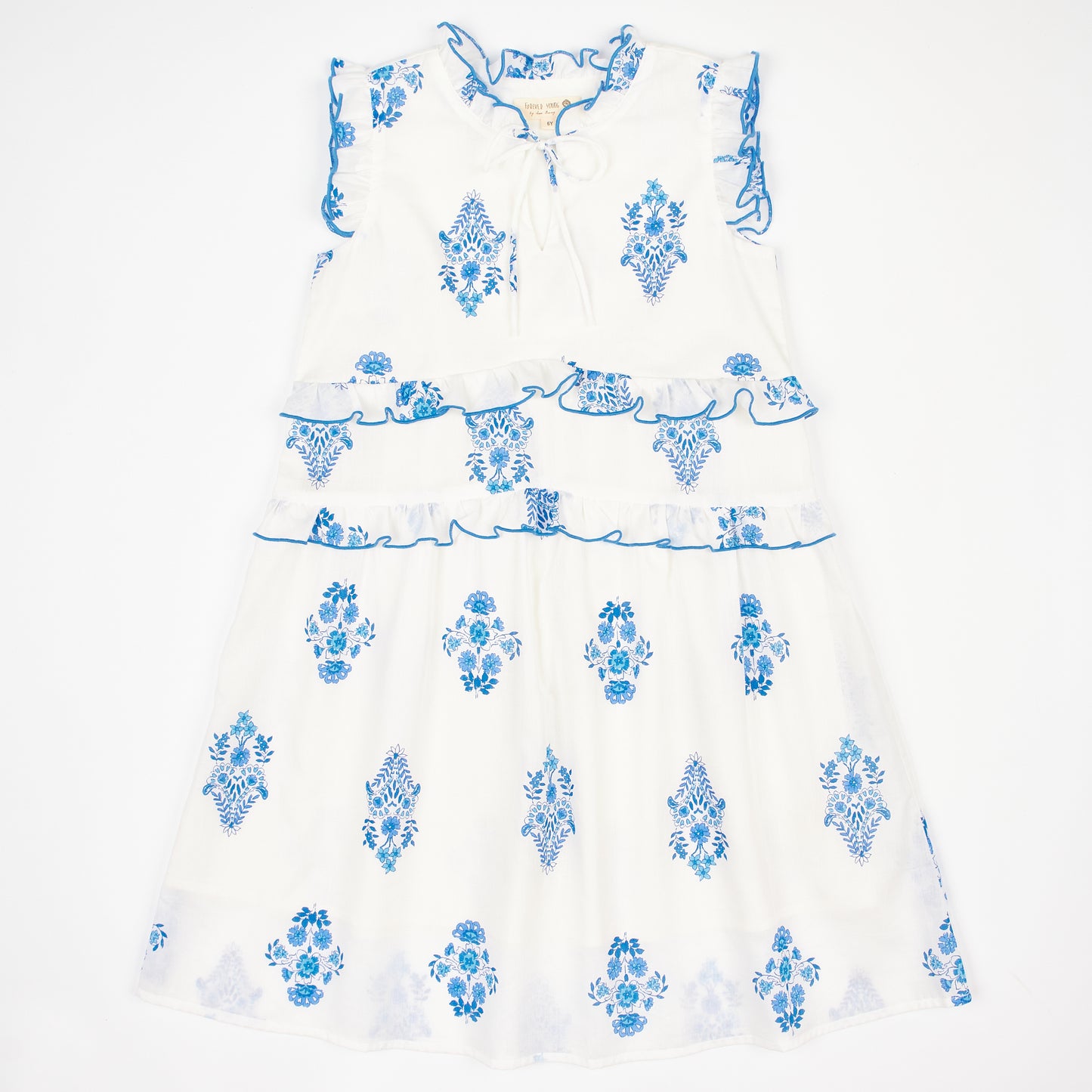 Blue and White Floral Dress