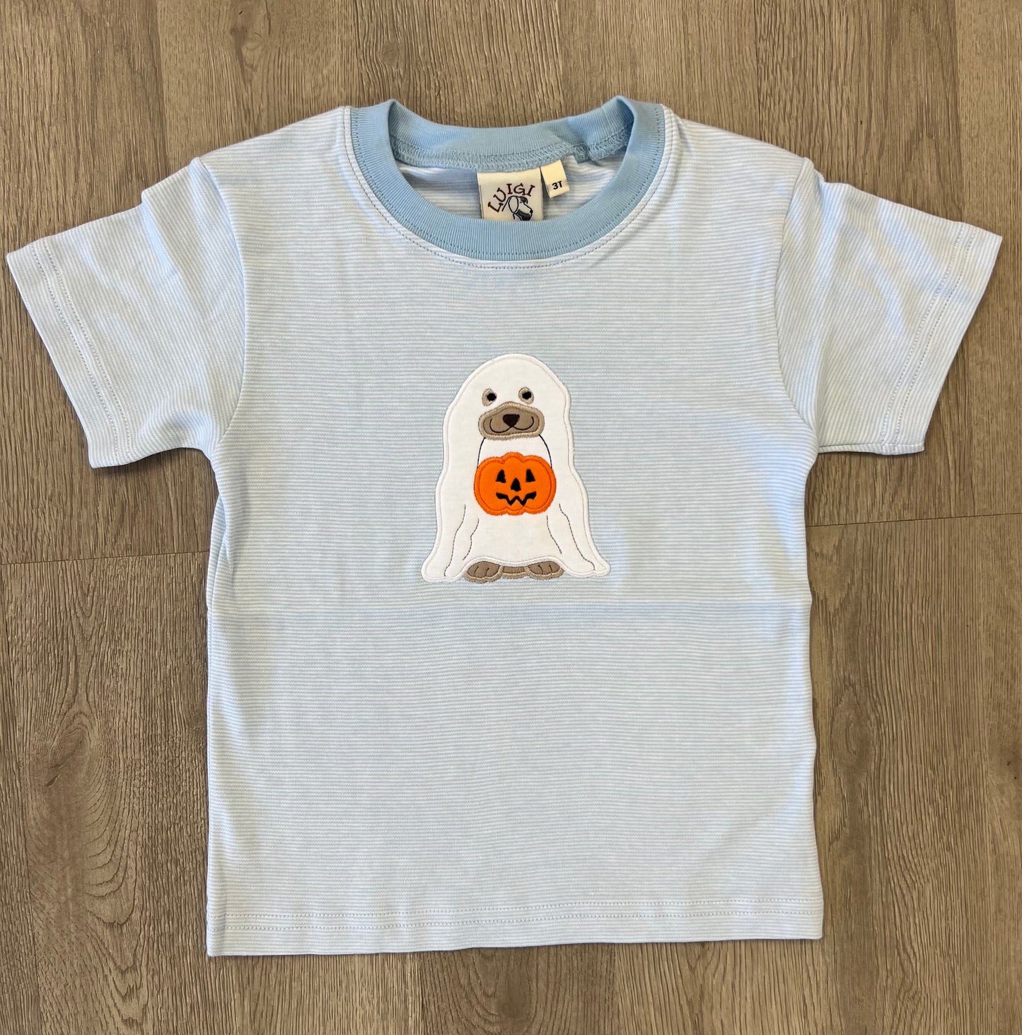 Blue Stripe Puppy Ghost Shirt