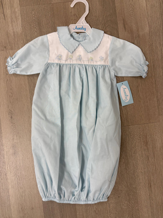 Blue String Toy Embroidered Saque