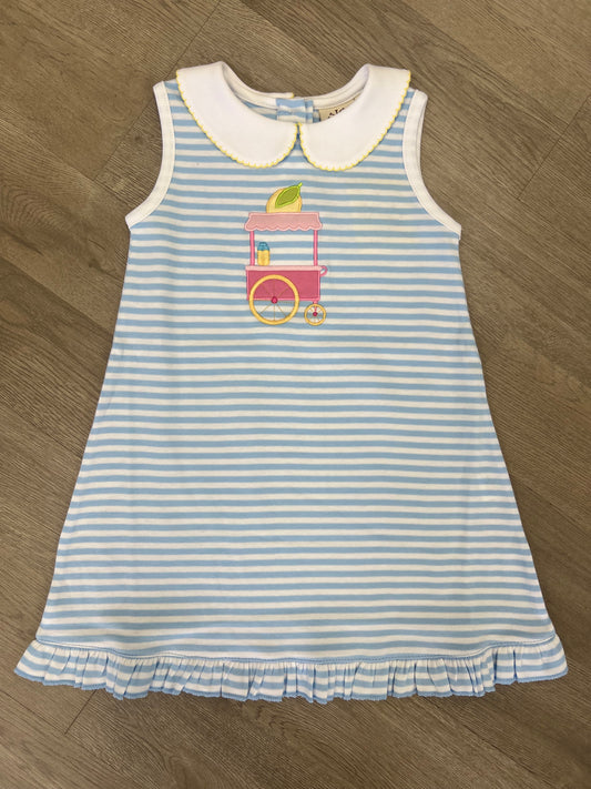 Blue Stripe Lemonade Cart Dress