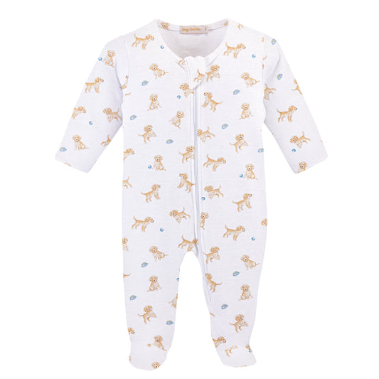 Tiny Puppies Printed Zipped Footie