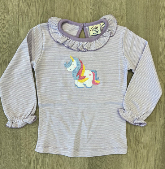 Lavender Stripe Unicorn Top