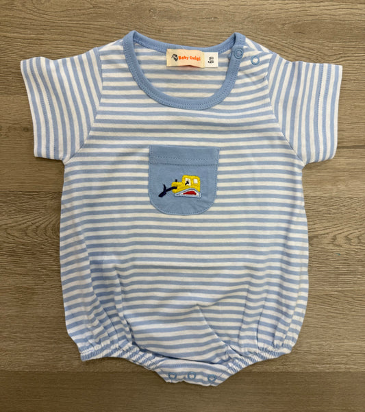 Blue Stripe Bulldozer Pocket Bubble