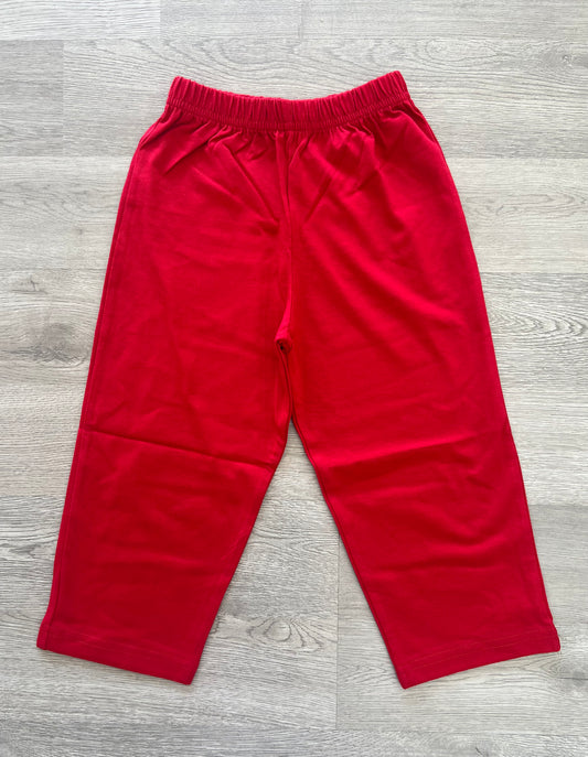 Red Straight Knit Pants
