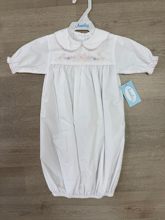 White Bow Embroidered Saque