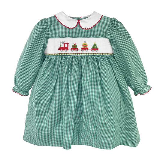Christmas Train Smocked Dress