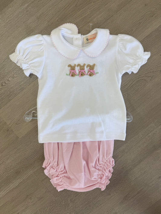 Pink Bunny Crochet Diaper Set